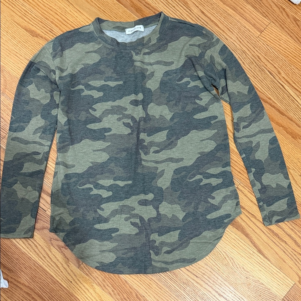 New First Love by Lovelyn Camo Top Shirt